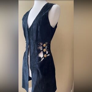 VINTAGE Firenze Santa Barbara suede vest/dress S/M